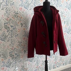Girls Red Toggle Coat